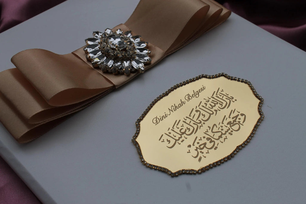 Personalisierte Dini Nikâh Belgesi | Luxus Nikah Zertifikat | Türkische Islamische Heiratsurkude