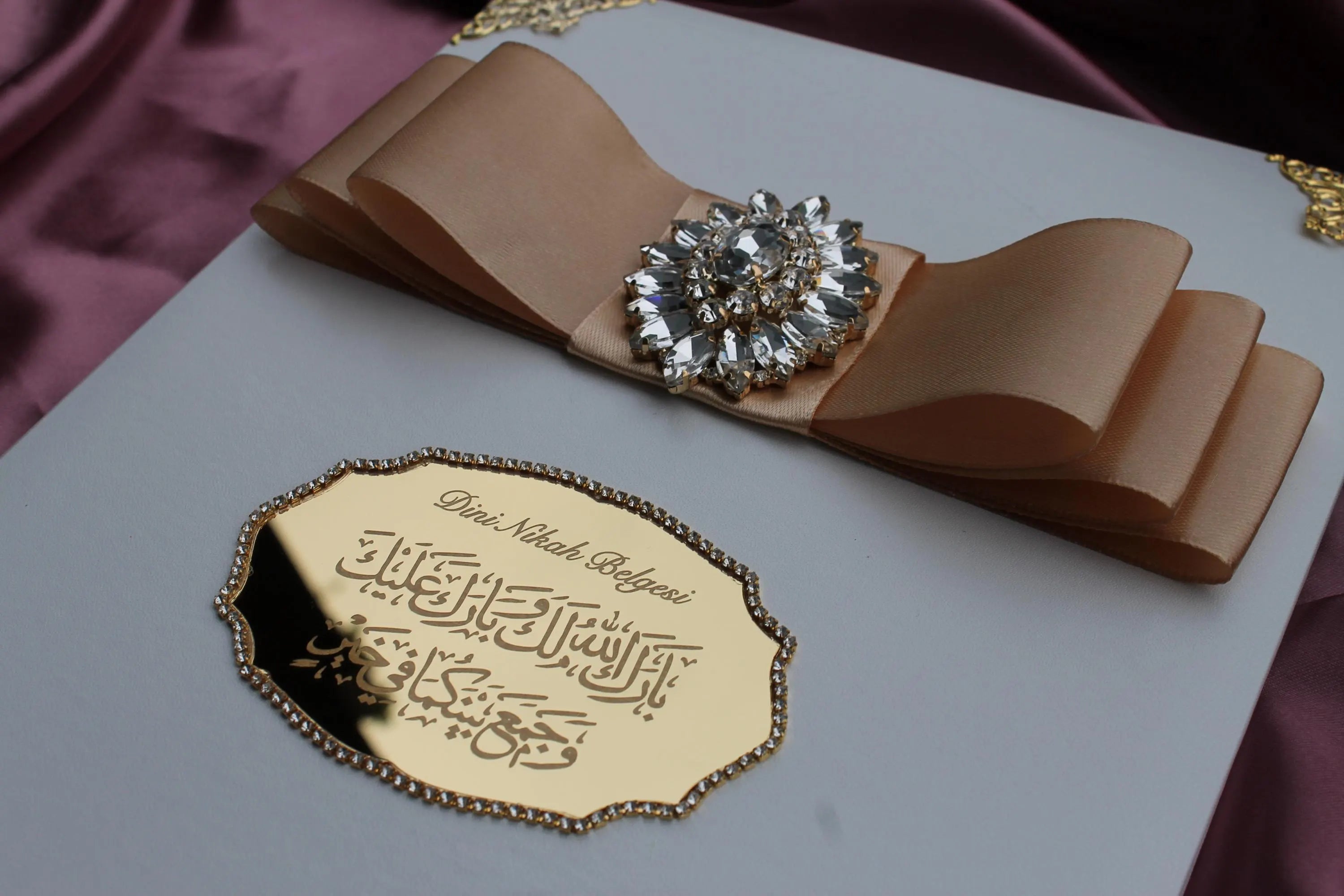 Personalisierte Dini Nikâh Belgesi | Luxus Nikah Zertifikat | Türkische Islamische Heiratsurkude