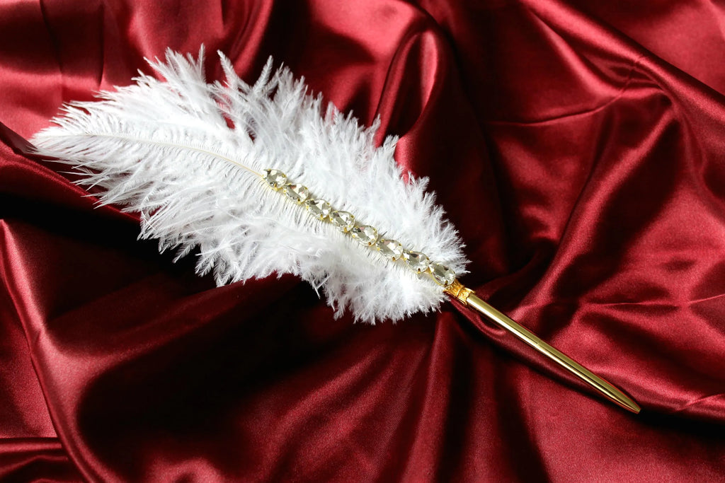Nikkah Stift | Luxus Kugelschreiber für Nikkah Khat & Gästebuch | Hochzeitsstift Weiß Gold | Islamische Hochzeit